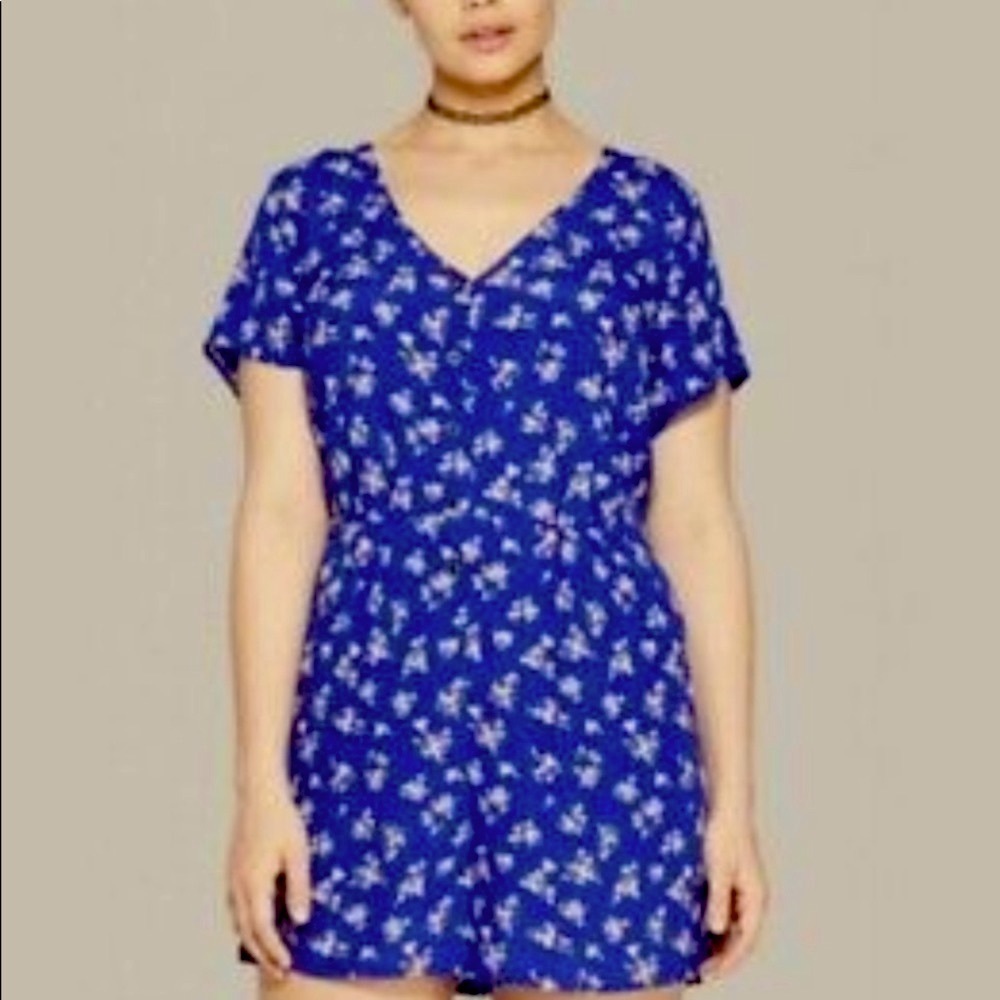 Wild Fable cobalt floral romper
